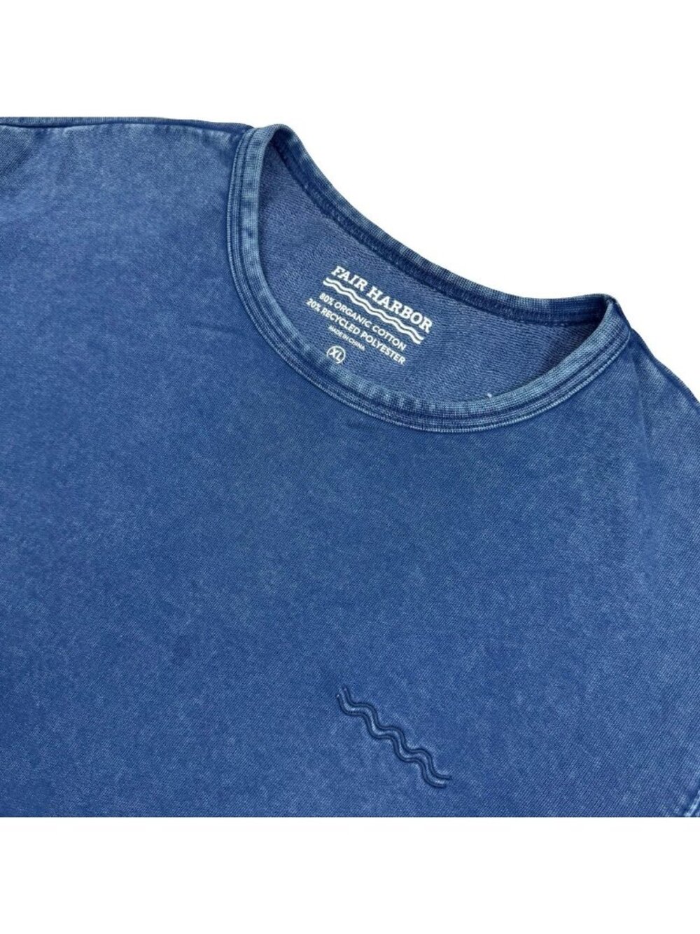 Fair Harbor Men's Organic Cotton Crewneck L/S Sweatshirt Blue • XL